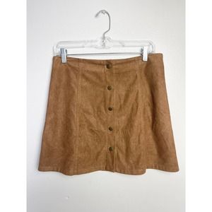 Sans Souci Brown Button Up Skirt Womens Size M